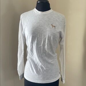 PINK Victoria's Secret White Long Sleeve Top